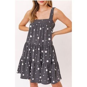 Gilli ALWAYS TRUE POLKA DOT TIERED DRESS